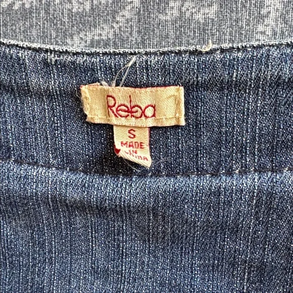 Reba Embroidered Blue Denim Jacket size S - Picture 7 of 9